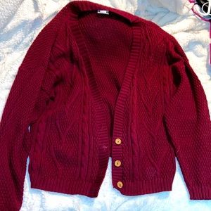 Maroon cardigan